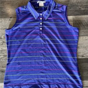 Nike Fit Dry Golf Half Button Up Purple Sleeveless Shirt Women’s XL